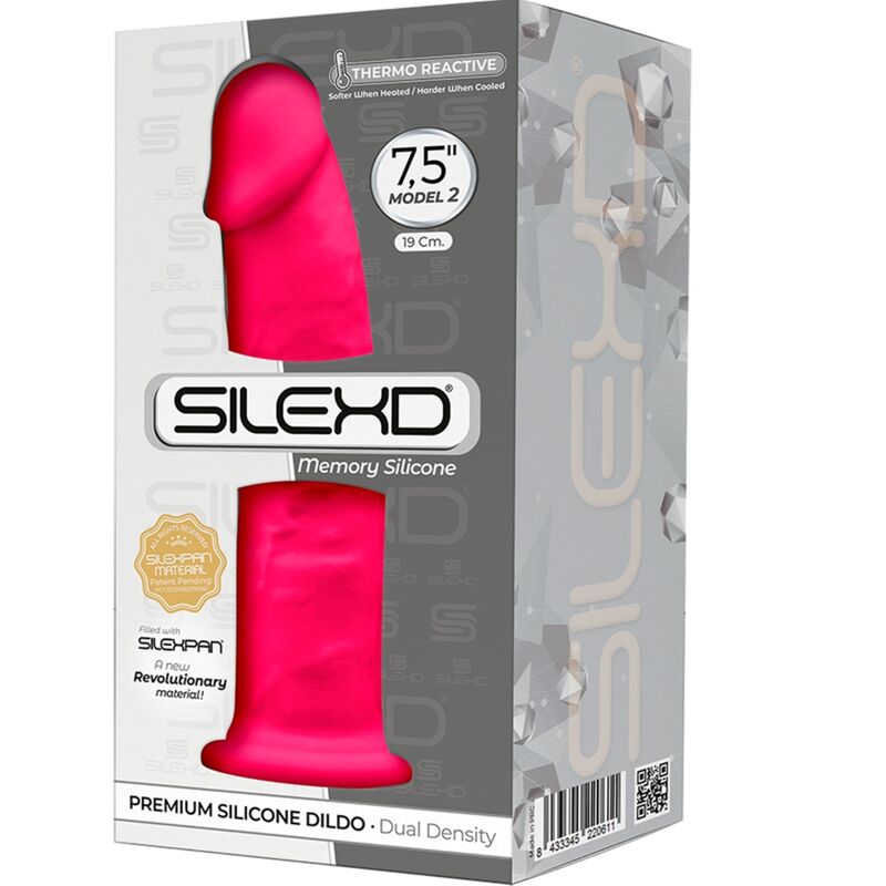 SILEXD MODELO 2 PENE REALISTICO SILICONA PREMIUM SILEXPAN FUCSIA 19 CM