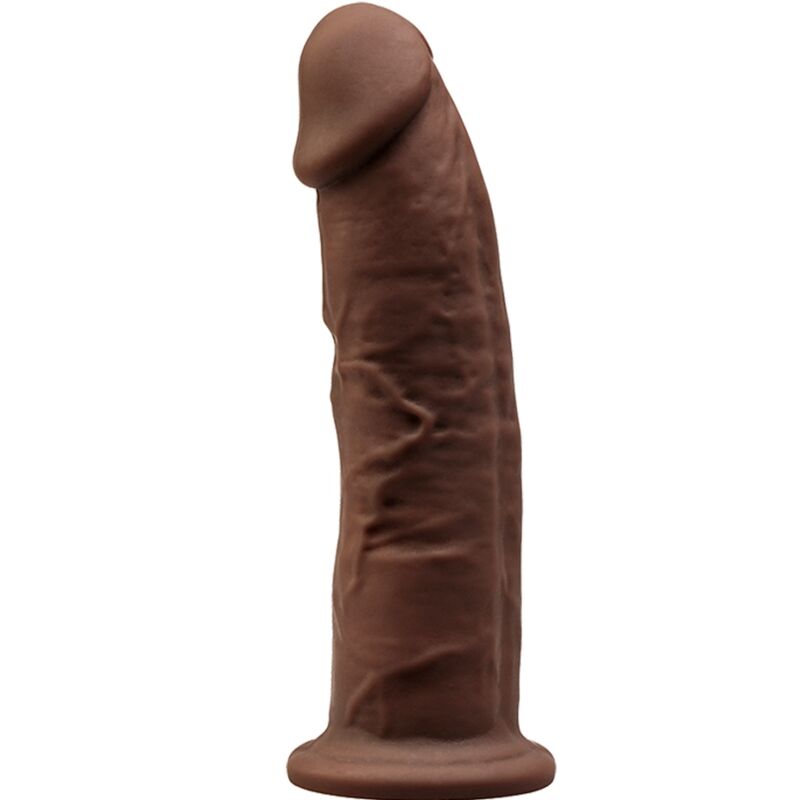 SILEXD MODELO 2 PENE REALISTICO SILICONA PREMIUM SILEXPAN MARRON 15 CM