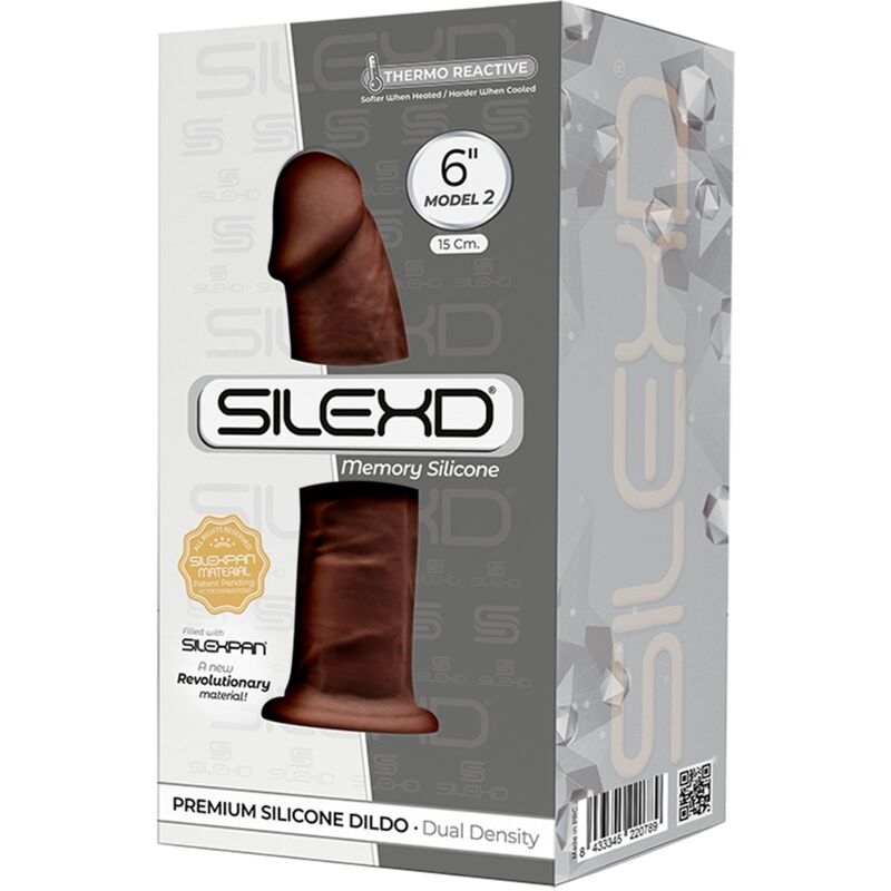 SILEXD MODELO 2 PENE REALISTICO SILICONA PREMIUM SILEXPAN MARRON 15 CM