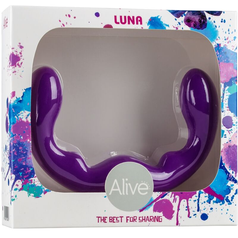 ALIVE LUNA DILDO DOBLE PENETRACION SILICONA VIOLETA 25 CM