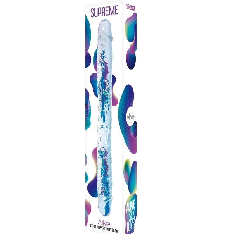 ALIVE SUPREME PENE REALISTICO DOBLE TRANSPARENTE 385 CM