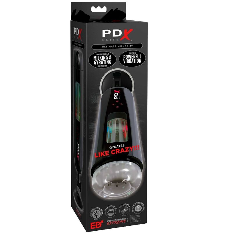 PDX ELITE MASTURBADOR STROKER ULTIMATE MILKER 2 GIRATORIO Y VIBRADOR