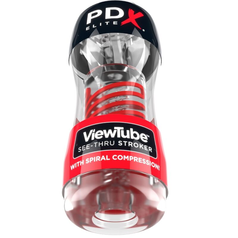 PDX ELITE MASTURBADOR STROKER VIEWTUBE 2 COMPRESION ESPIRAL TRANSPARENTE