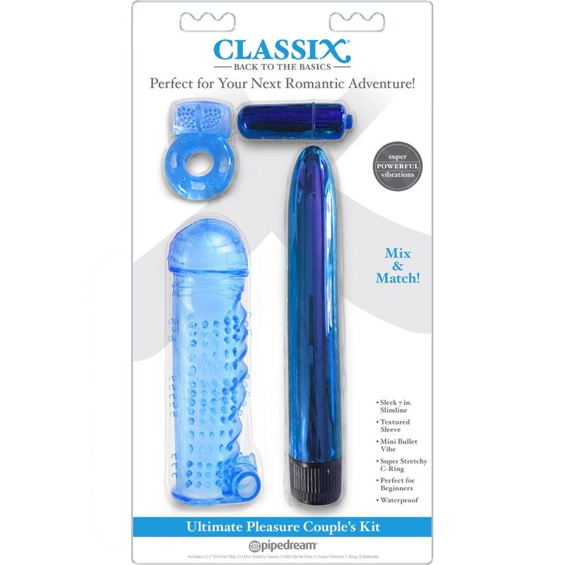 CLASSIX KIT PARA PAREJAS CON ANILLO FUNDA Y BALAS AZUL