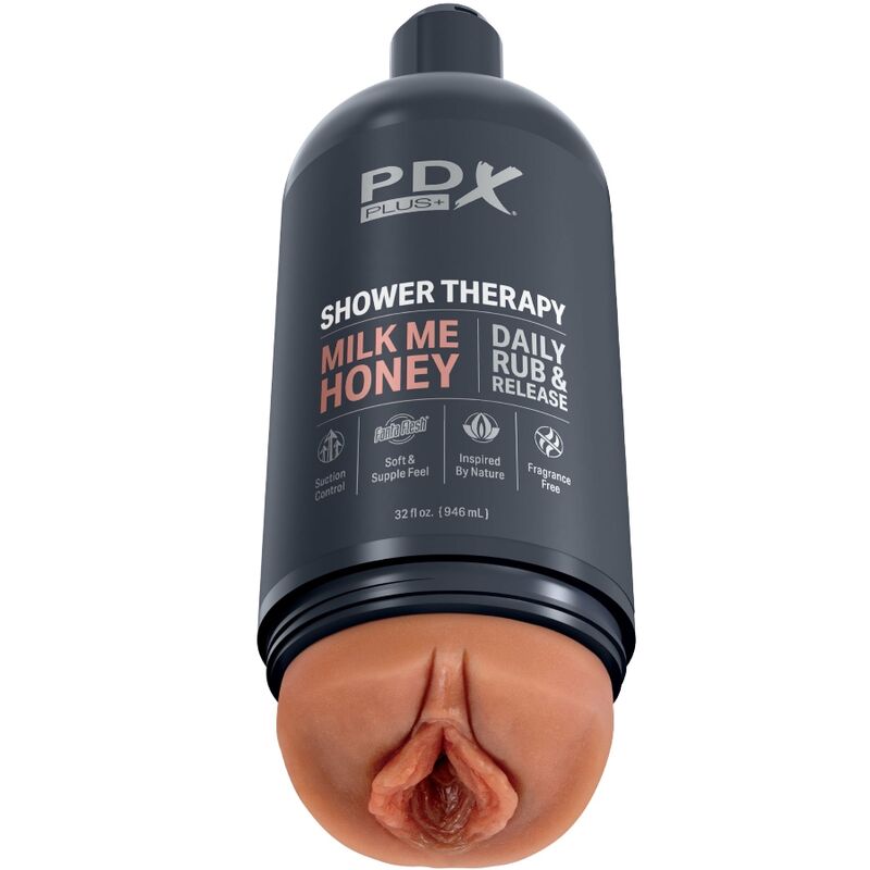 PDX PLUS MASTURBADOR STROKER DISEyO DISCRETO DE BOTE CHAMPU MILK ME HONEY CARAMELO