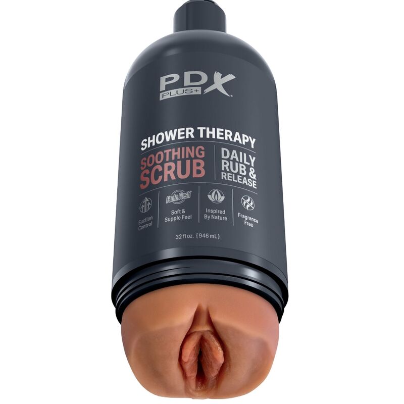 PDX PLUS MASTURBADOR STROKER DISEyO DISCRETO DE BOTE CHAMPU SOOTHING SCRUB CARAMELO