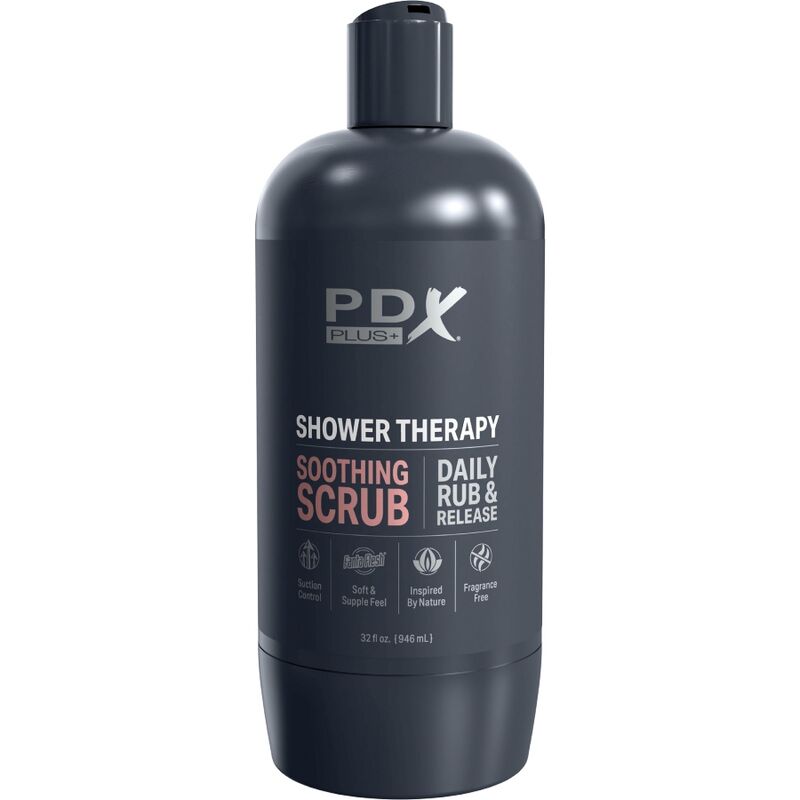 PDX PLUS MASTURBADOR STROKER DISEyO DISCRETO DE BOTE CHAMPU SOOTHING SCRUB CARAMELO