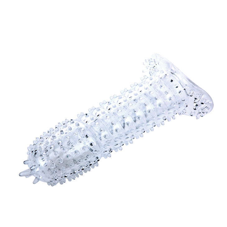 FUNDA PARA PENE CON PUNTOS ESTIMULANTES TRANSPARENTE 14 CM