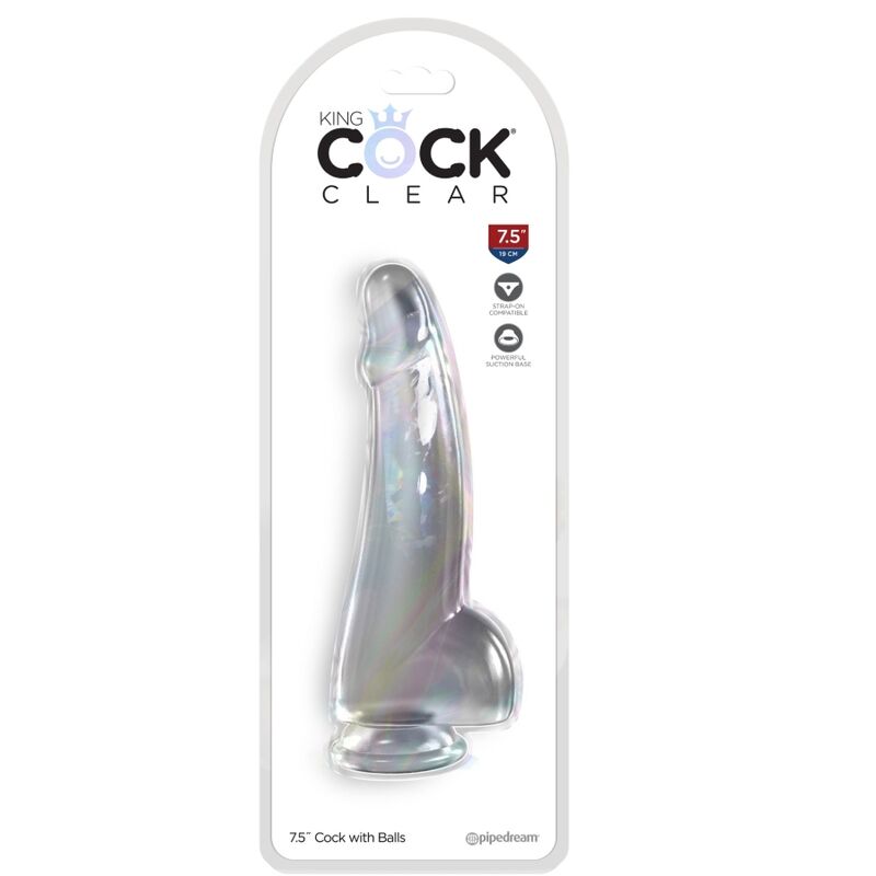 KING COCK CLEAR DILDO CON TESTICULOS 152 CM TRANSPARENTE