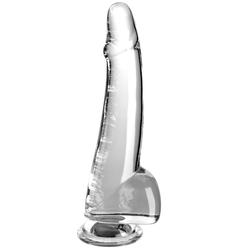 KING COCK CLEAR DILDO CON TESTICULOS 19 CM TRANSPARENTE