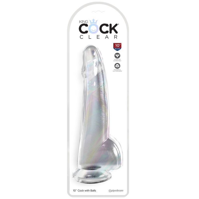 KING COCK CLEAR DILDO CON TESTICULOS 19 CM TRANSPARENTE