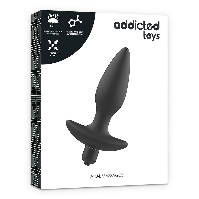 ADDICTED TOYS MASAJEADOR PLUG ANAL CON VIBRACIoN NEGRO