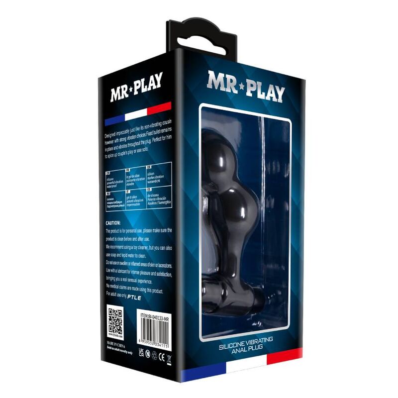 MR PLAY PLUG ANAL VIBRADOR DE SILICONA NEGRO