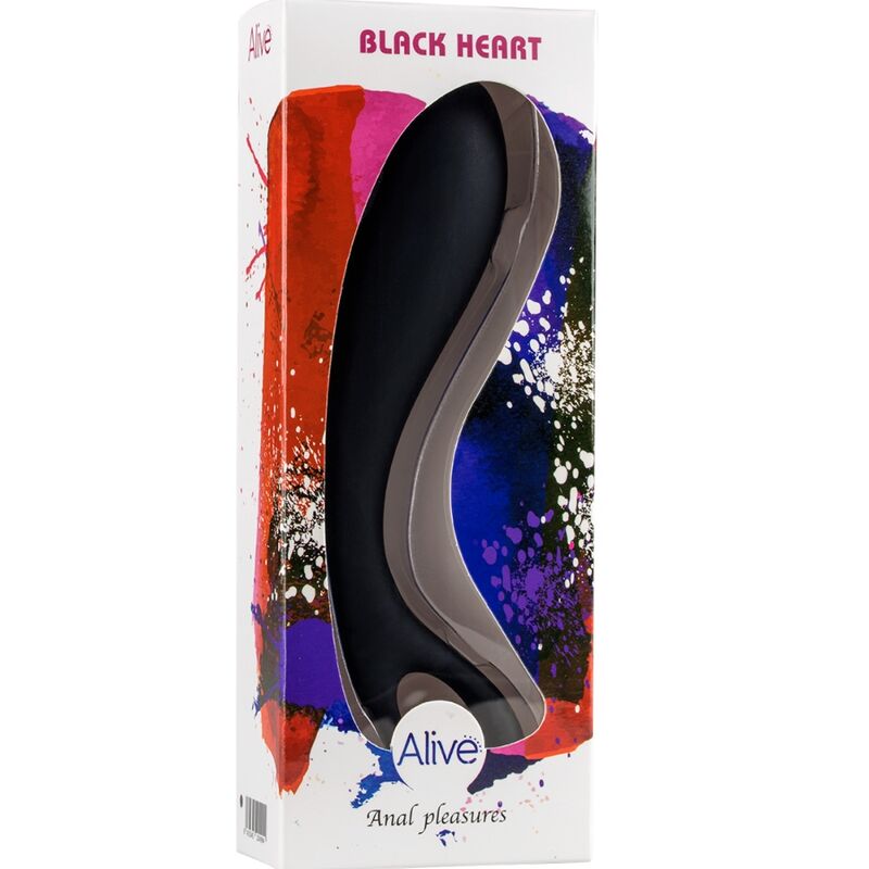 ALIVE BLACK HEART MASAJEADOR ANAL 15 CM