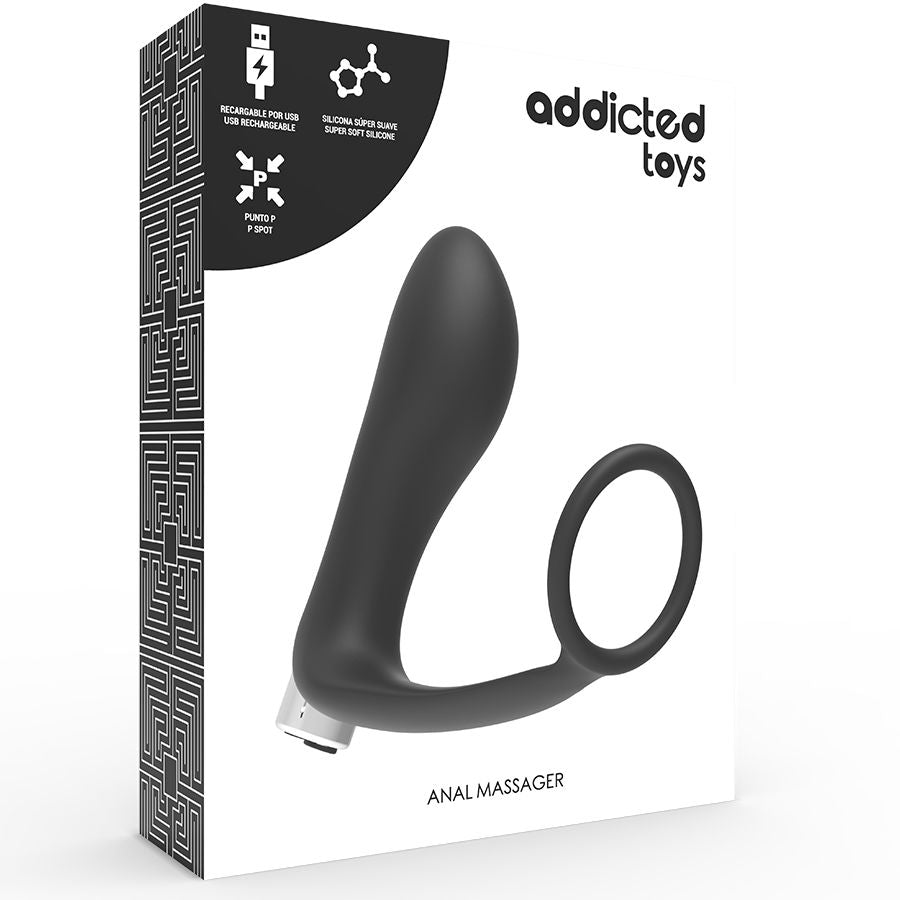 ADDICTED TOYS VIBRADOR PROSTaTICO RECARGABLE MODEL 1 NEGRO