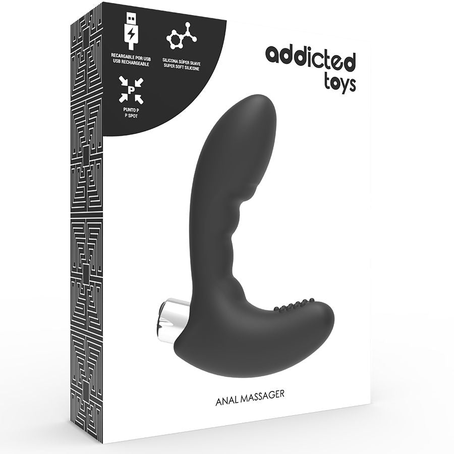 ADDICTED TOYS VIBRADOR PROSTaTICO RECARGABLE MODEL 4 NEGRO