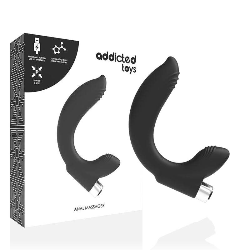 ADDICTED TOYS VIBRADOR PROSTaTICO RECARGABLE MODEL 7 NEGRO