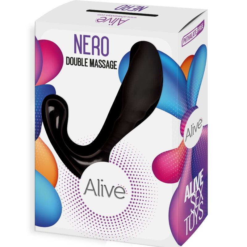 ALIVE NERO DOBLE MASAJEADOR ANAL PROSTATICO