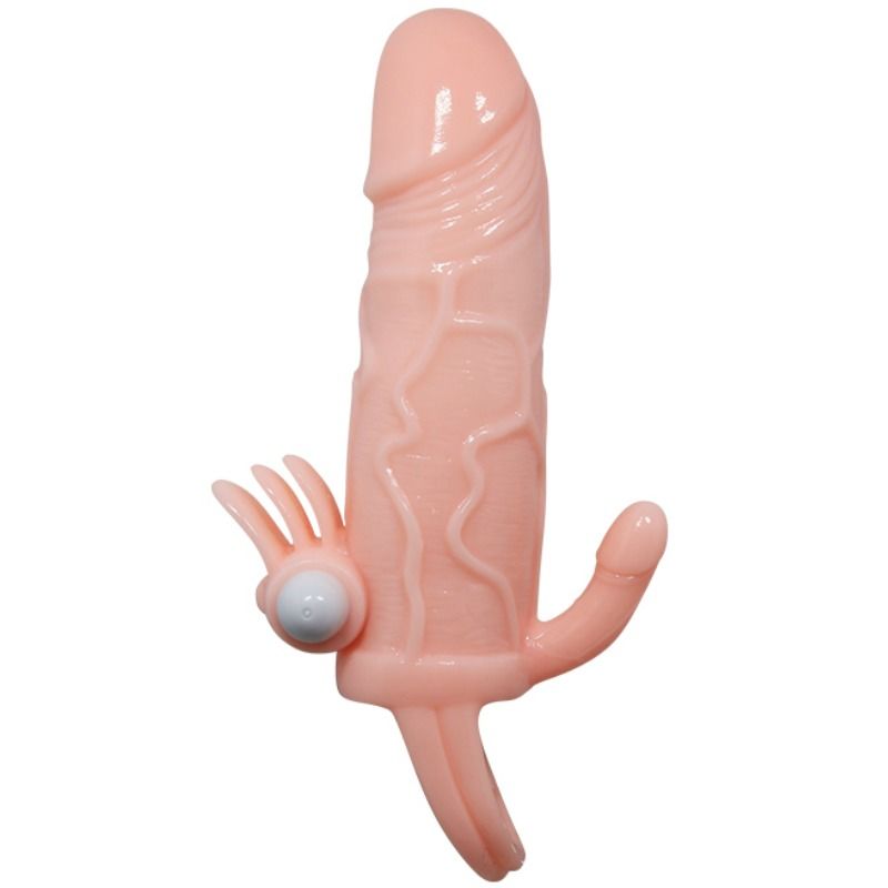 BRAVE MAN FUNDA PENE ANAL Y CLITORIS VIBRADOR 165 CM NATURAL