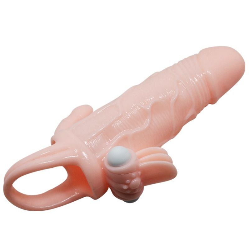 BRAVE MAN FUNDA PENE ANAL Y CLITORIS VIBRADOR 165 CM NATURAL