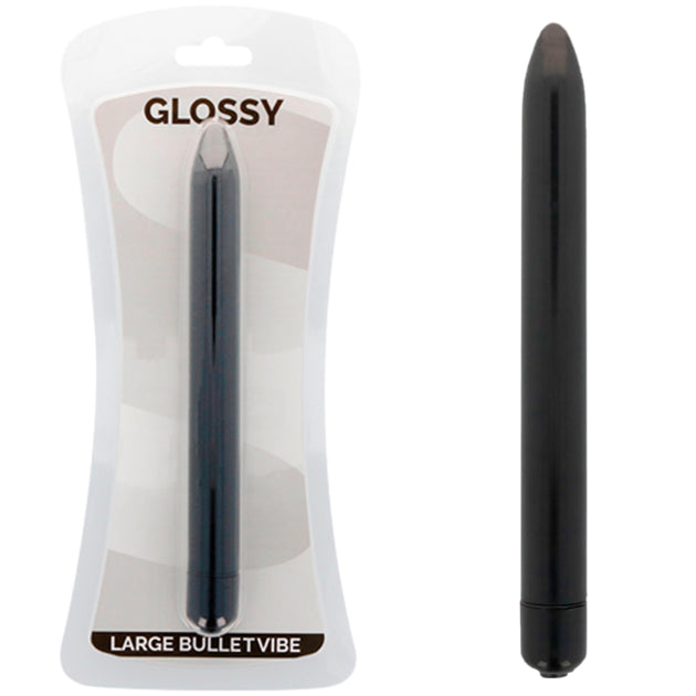 GLOSSY SLIM VIBRADOR NEGRO