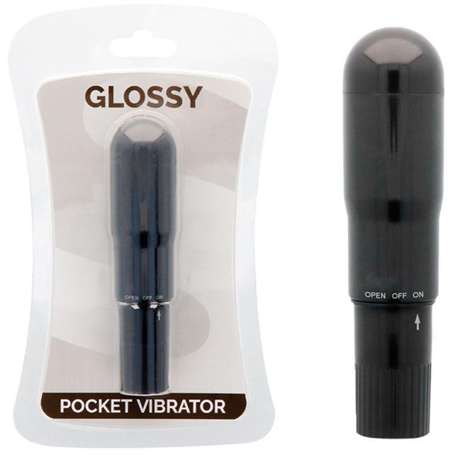 GLOSSY POCKET VIBRADOR NEGRO