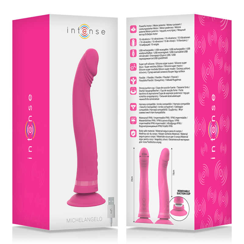 INTENSE MICHELANGELO DILDO VIBRADOR SILICONA ROSA