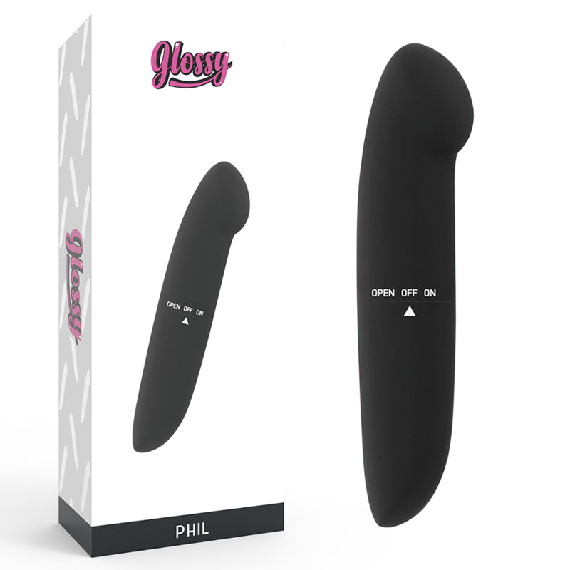 GLOSSY PHIL VIBRADOR NEGRO