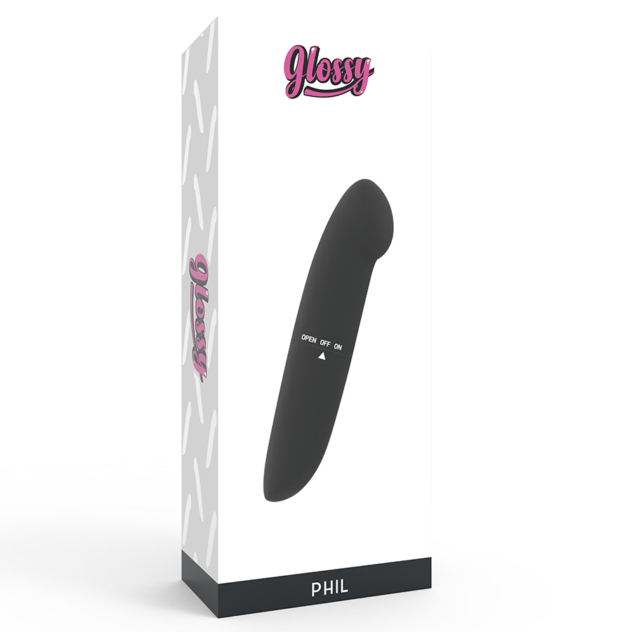 GLOSSY PHIL VIBRADOR NEGRO