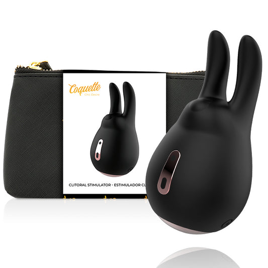 COQUETTE CHIC DESIRE ESTIMULADOR CLiTORIS NEGRO GOLD CONEJO