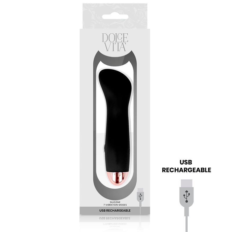 DOLCE VITA VIBRADOR RECARGABLE ONE NEGRO 7 VELOCIDADES