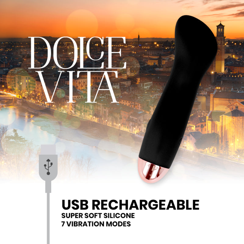 DOLCE VITA VIBRADOR RECARGABLE ONE NEGRO 7 VELOCIDADES