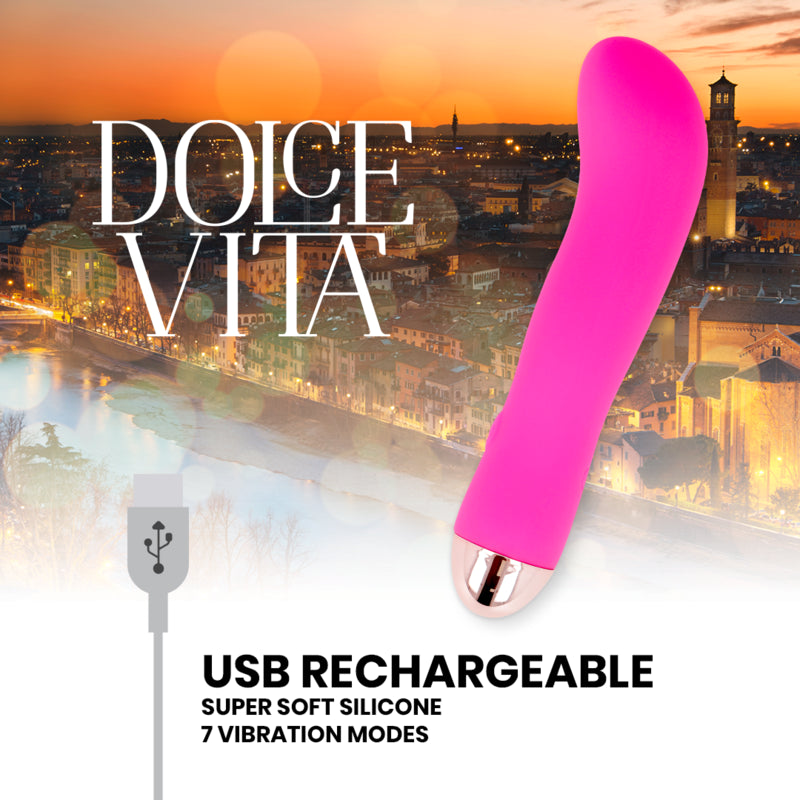 DOLCE VITA VIBRADOR RECARGABLE TWO ROSA 7 VELOCIDADES