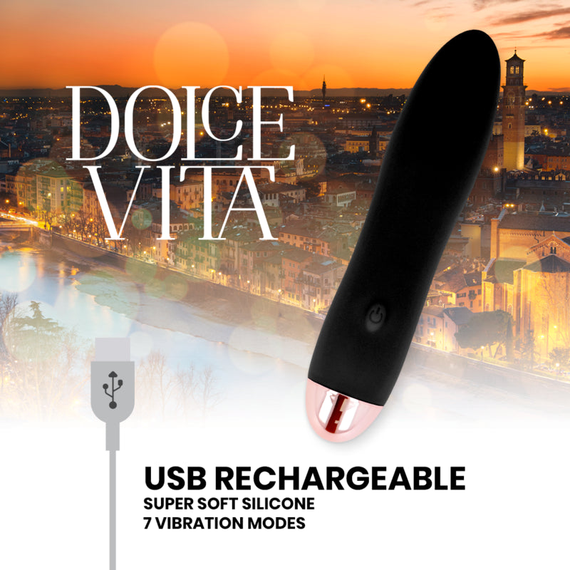 DOLCE VITA VIBRADOR RECARGABLE FOUR NEGRO 7 VELOCIDADES