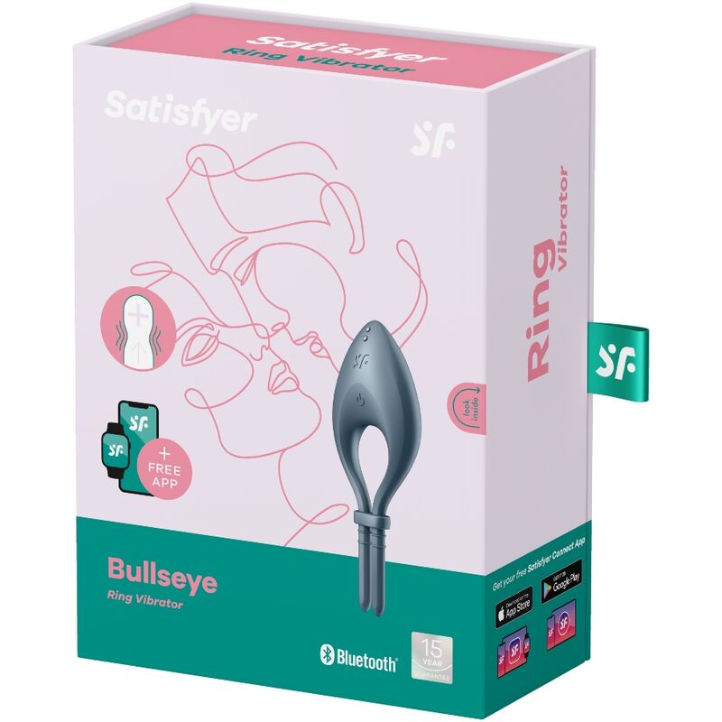 SATISFYER BULLSEYE ANILLO VIBRADOR APP GRIS