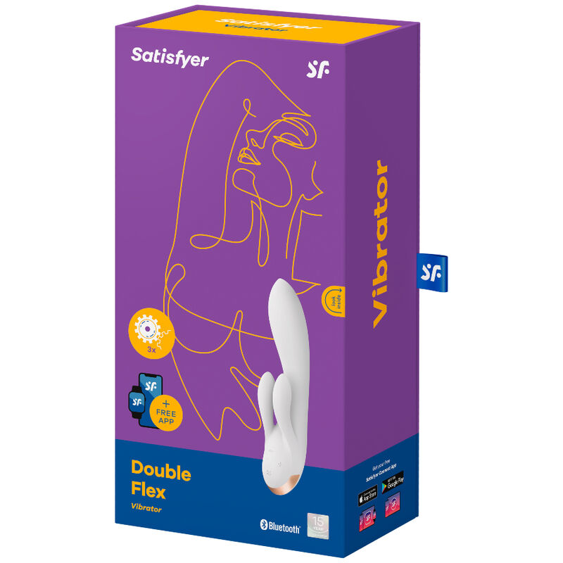 SATISFYER DOUBLE FLEX VIBRADOR APP BLANCO