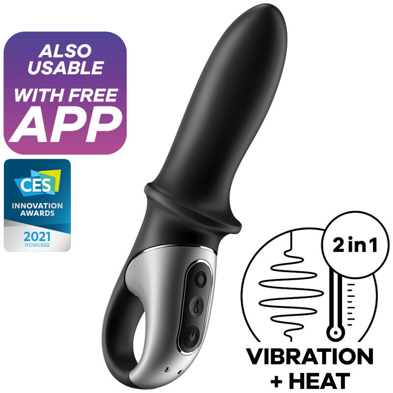 SATISFYER HOT PASSION VIBRADOR ANAL APP NEGRO