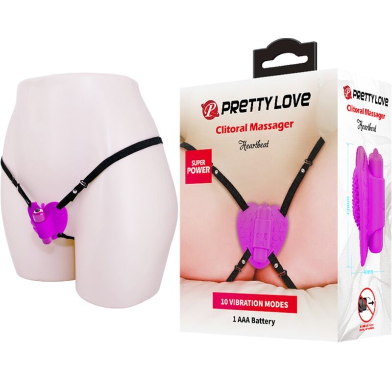 PRETTY LOVE MASAJEADOR DE CLITORIS HEARTBEAT 10 MODOS DE VIBRACION MORADO