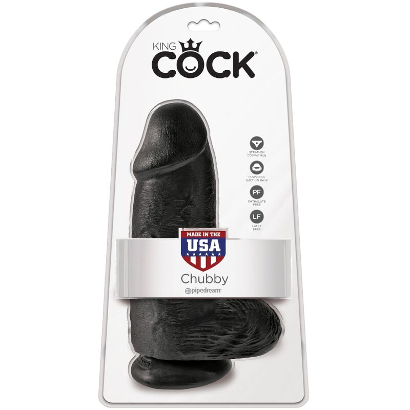 KING COCK PENE REALISTICO CHUBBY 23 CM NEGRO