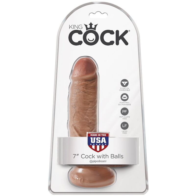 KING COCK PENE REALISTICO CON TESTICULOS 132 CM CARAMELO