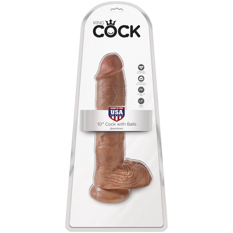 KING COCK PENE REALISTICO CON TESTICULOS 198 CM CARAMELO