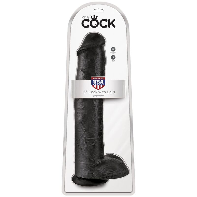 KING COCK PENE REALISTICO CON TESTICULOS 342 CM NEGRO