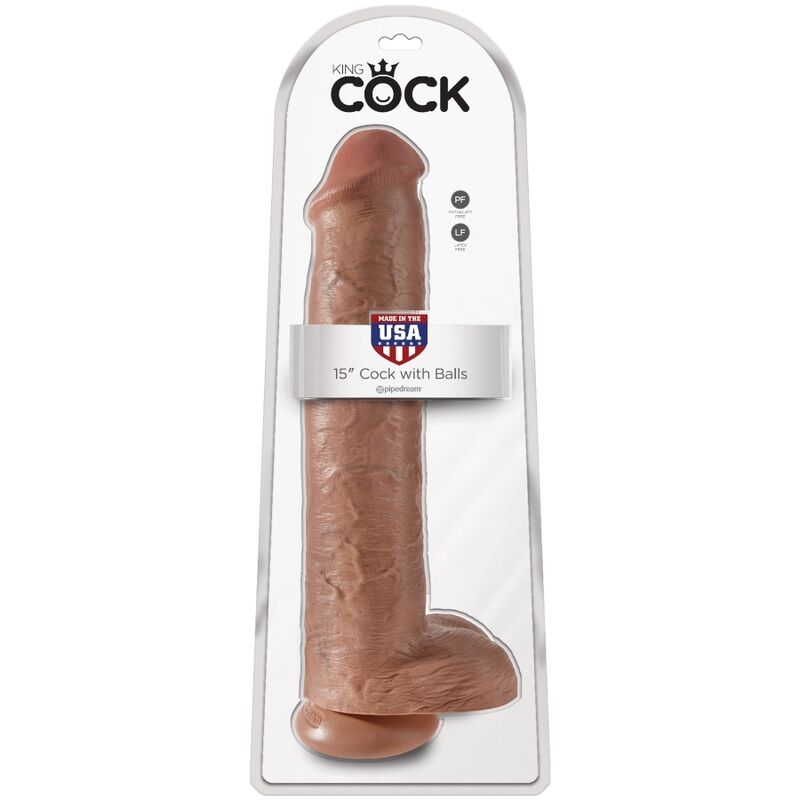 KING COCK PENE REALISTICO CON TESTICULOS 342 CM CARAMELO