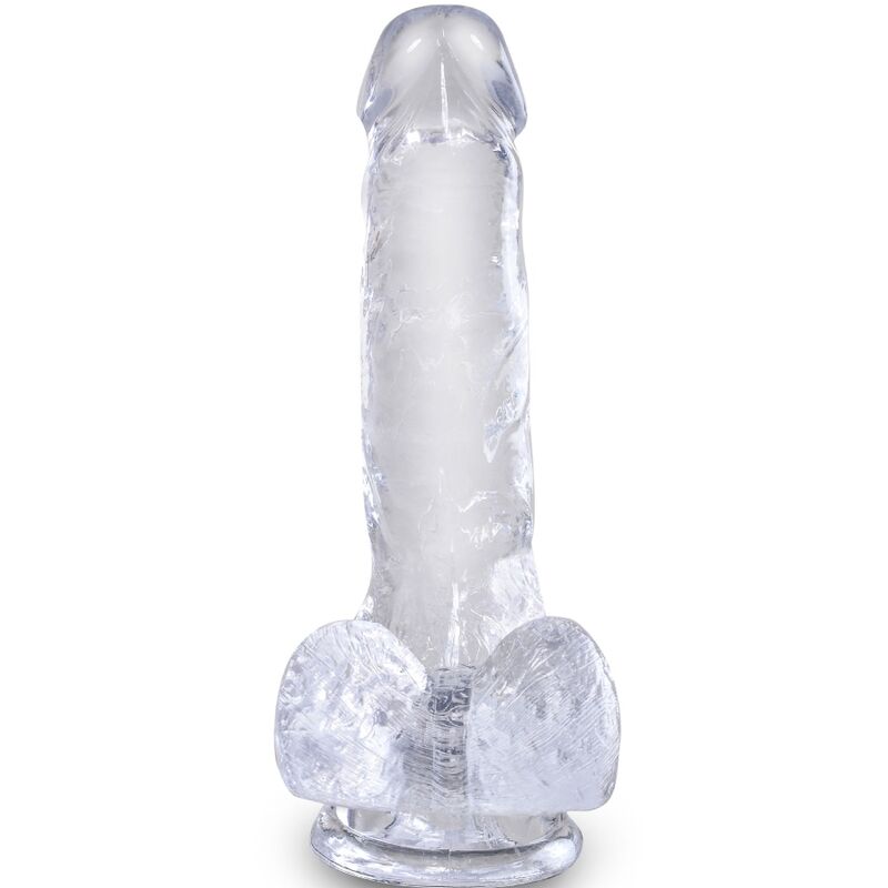 KING COCK CLEAR PENE REALISTICO CON TESTICULOS 135 CM TRANSPARENTE