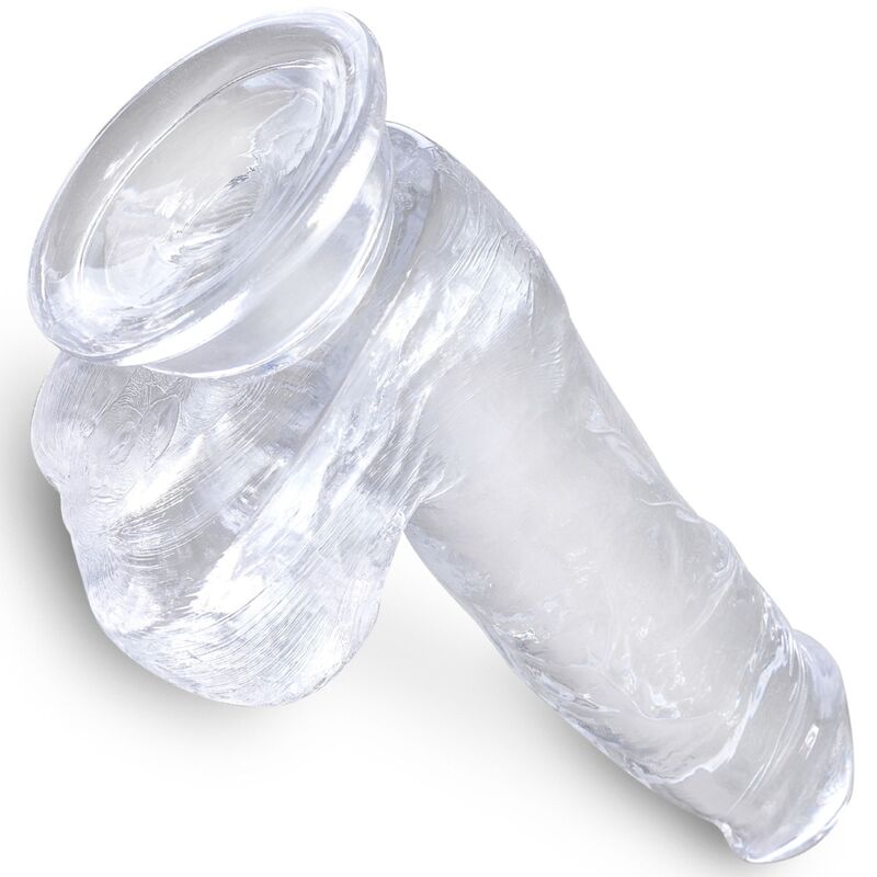 KING COCK CLEAR PENE REALISTICO CON TESTICULOS 135 CM TRANSPARENTE