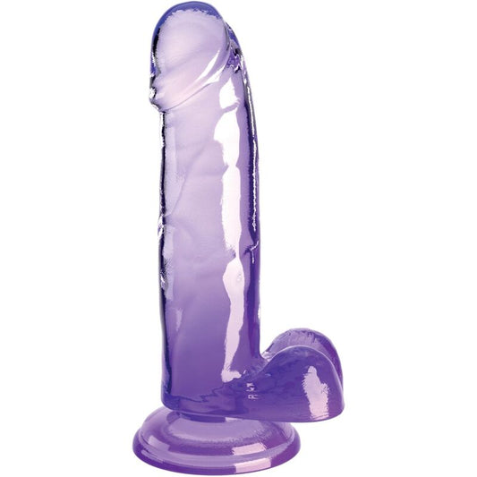 KING COCK CLEAR PENE REALISTICO CON TESTICULOS 152 CM MORADO