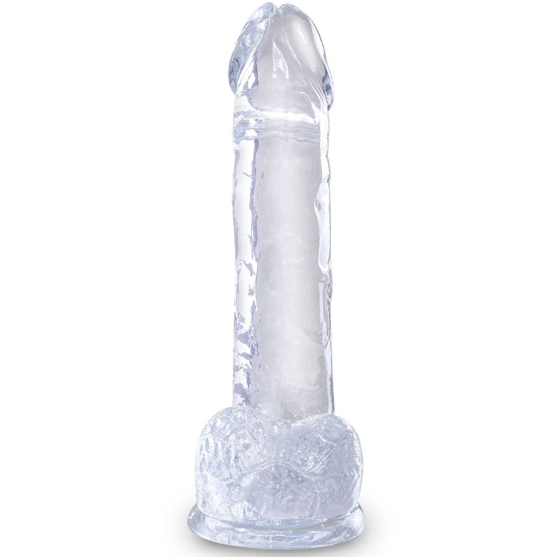 KING COCK CLEAR PENE REALISTICO CON TESTICULOS 152 CM TRANSPARENTE