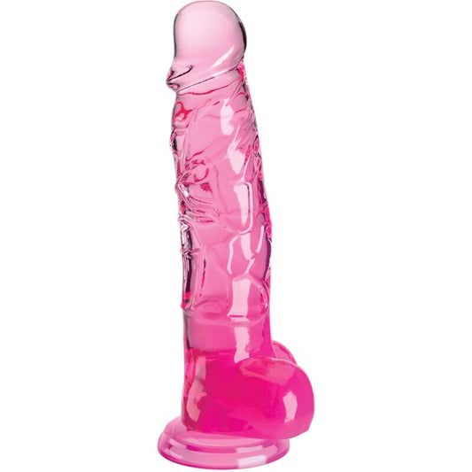 KING COCK CLEAR PENE REALISTICO CON TESTICULOS 165 CM ROSA