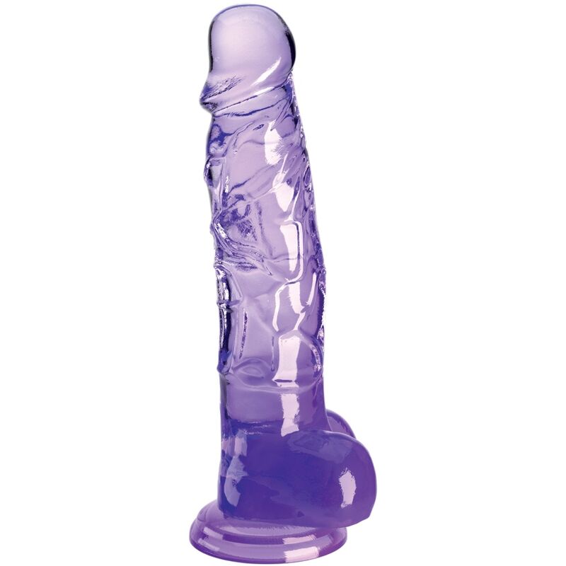 KING COCK CLEAR PENE REALISTICO CON TESTICULOS 165 CM MORADO