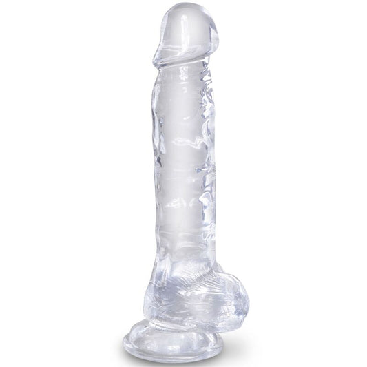 KING COCK CLEAR PENE REALISTICO CON TESTICULOS 165 CM TRANSPARENTE